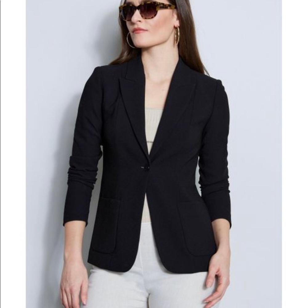 Elie Tahari Black Women's Wendy blazer Jacket size 10 - Picture 3 of 8